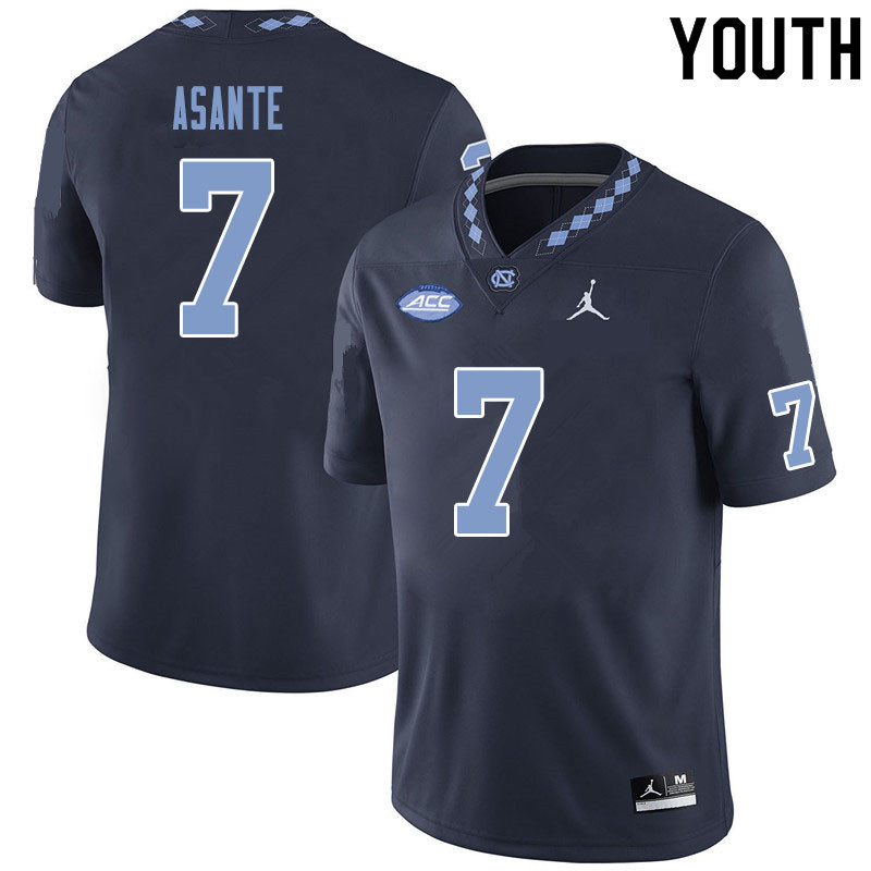 Youth #7 Eugene Asante North Carolina Tar Heels College Football Jerseys Sale-Black